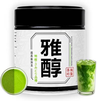 Chazoku Samidori Matcha (35 g de lata) Matcha Chá Verde em Pó - Cultivar Único - Grau Super Cerimonial - Chá Japonês Tradicional - Pedra Moída - Fresco de Quioto, Japão