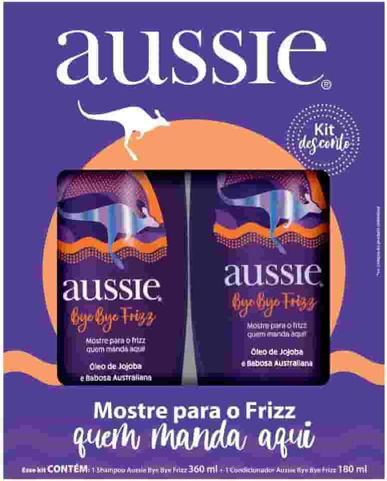 Kit Aussie Bye Bye Frizz Shampoo 360ml Condicionador 180ml