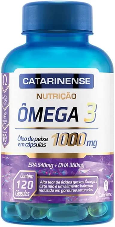 Catarinense - Ômega 3 1000mg, Azul Translúcido, 120 caps