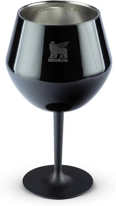 Stanley - Taça Térmica, Copo de cocktail isolado, aço inoxidável isolado a vácuo para bebidas frias, copo de gin ou vinho, 414 ml, Black Gloss
