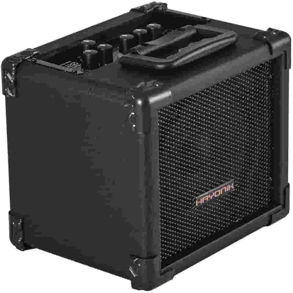 HAYONIK, Amplificador/Cubo Para Guitarra, 20W RMS, Alto Falante 6", Overdrive e Clean, Saída Para Fone de Ouvido, Equalizador Grave e Agudo, HG20