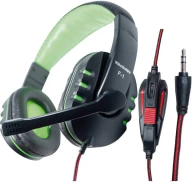 Fone de Ouvido com Microfone Headset Gamer Pc com Volume, Flex, F-1, Preto/Vermelho
