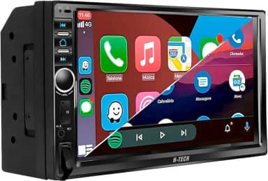 MULTIMÍDIA MP5 2 DIN 7' COM BOTÃO, FM, USB, SD, AUX, BLUETOOTH, ESPELHA TODOS ANDROID E IOS, CARPLAY E ANDROID AUTO CONECTIVIDADE COM FIO