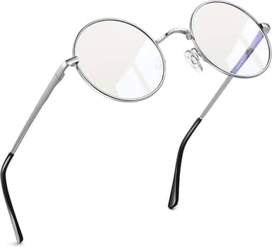 Joopin Óculos Anti Luz Azul Redondo Masculino Feminino Armação de Metal Circular Bloqueio de Luz Azul para Computador Gamer Jogos Tevê
