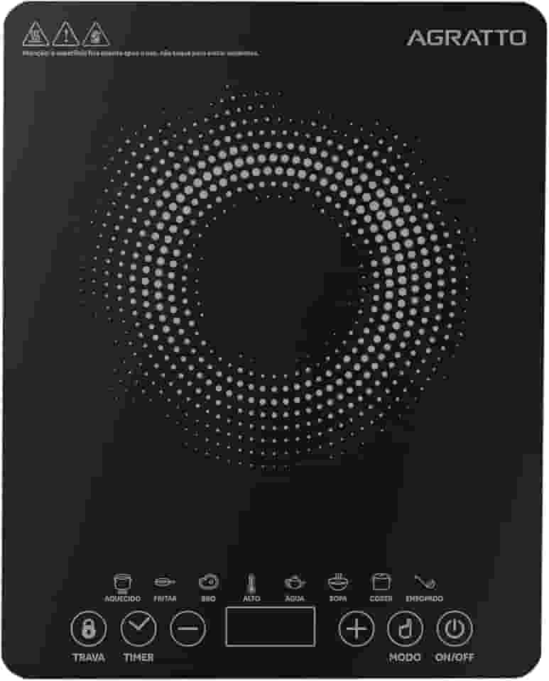 AGRATTO COOKTOP INDUCAO ACKI01I-02 PRETO 1 BOCA 2000W 220V
