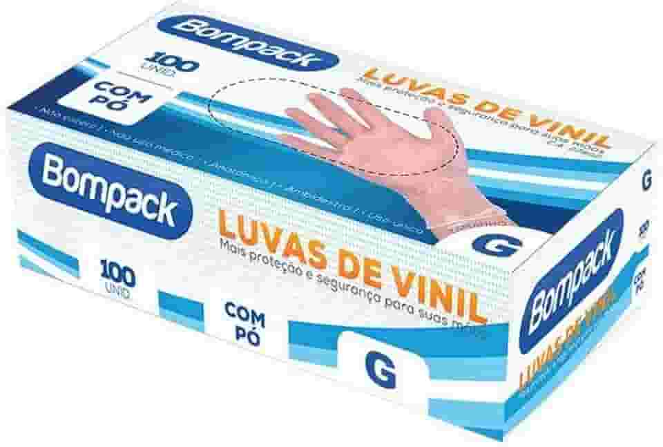 Luva Vinil Bompack C/Po G C/100