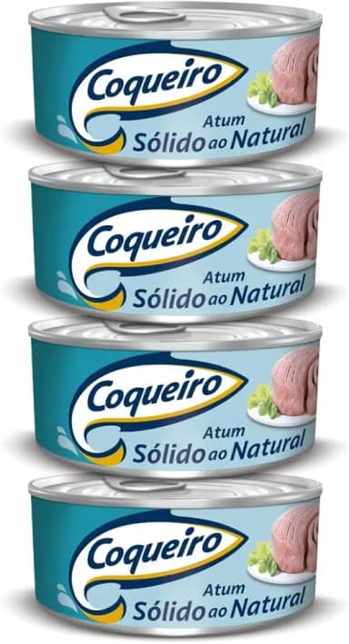 Kit 4 Atum Coqueiro Sólido ao Natural 170g