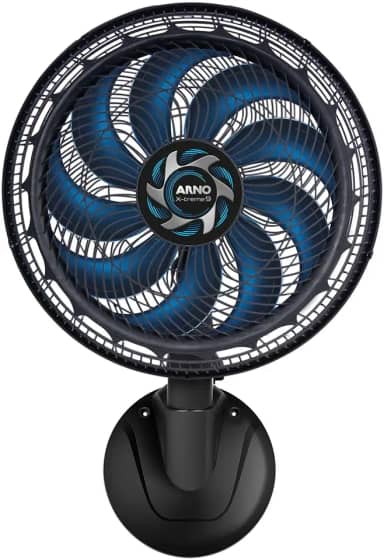 Ventilador de Parede Arno X-TREME 40cm VE9P, 160W, 9 Pás, Alcance 12m, Oscilação 80º, 3 Velocidades, Silencioso, Fácil Limpeza, 220V