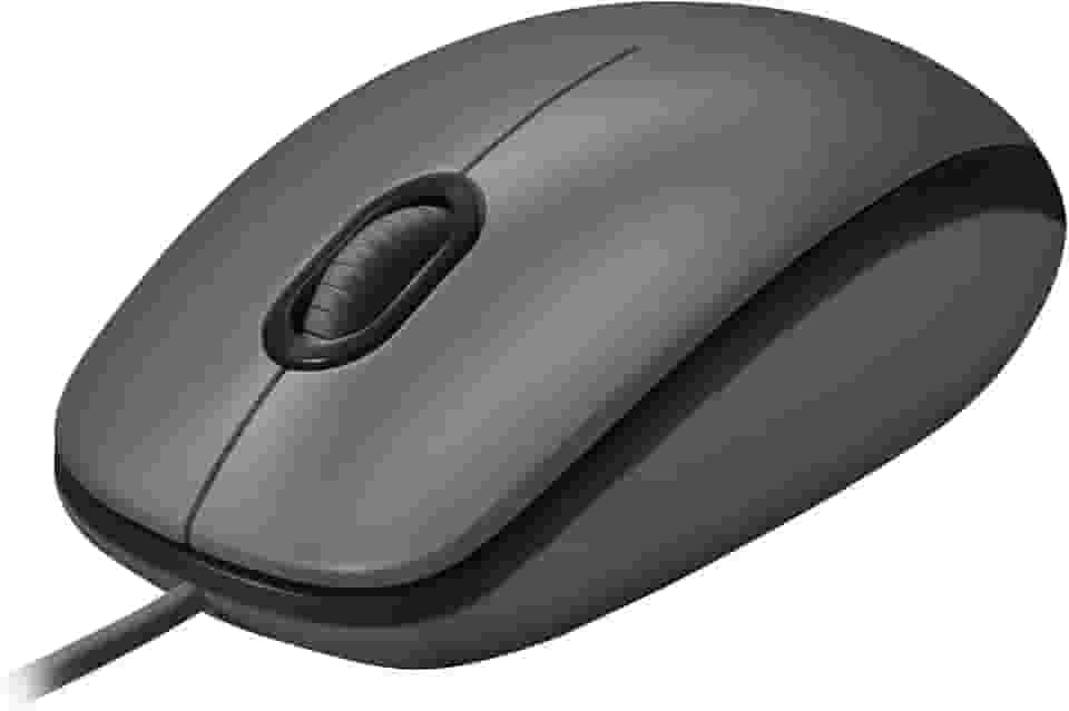 Mouse com fio USB Logitech M100 com Design Ambidestro e Facilidade Plug and Play - Cinza