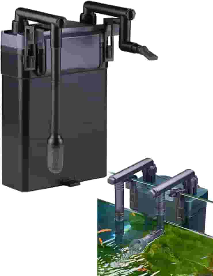 Filtro Externo Hang On para Aquário 500L/H – 6W Filtragem em Múltiplos Estágios, Baixo Consumo de Energia, Ideal para Aquários Pequenos (110V)