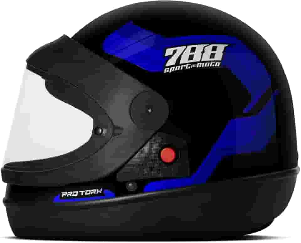 CAPACETE FECHADO PRO TORK SPORT MOTO 788 PRETO - AZUL TAM. 60
