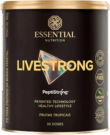 LiveStrong – Essential Nutrition | Proteína Vegana Hidrolisada da Fava (PeptiStrong™) | Sem Açúcar, Sem Glúten, Sem Lactose | Sabores Variados