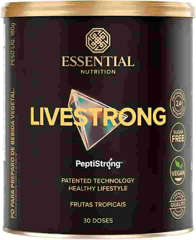 LiveStrong – Essential Nutrition | Proteína Vegana Hidrolisada da Fava (PeptiStrong™) | Sem Açúcar, Sem Glúten, Sem Lactose | Sabores Variados