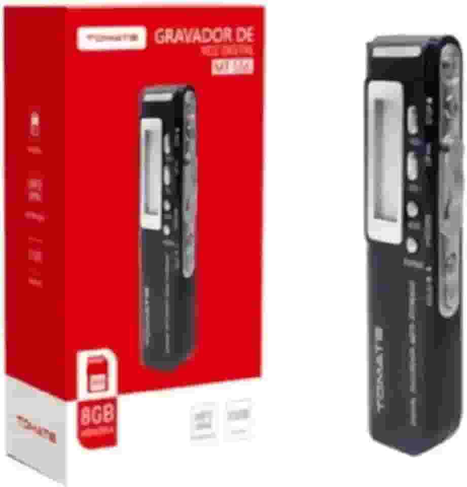 Gravador De Voz Profissional Portátil Digital Tomate 8gb Cor Preto MT 556