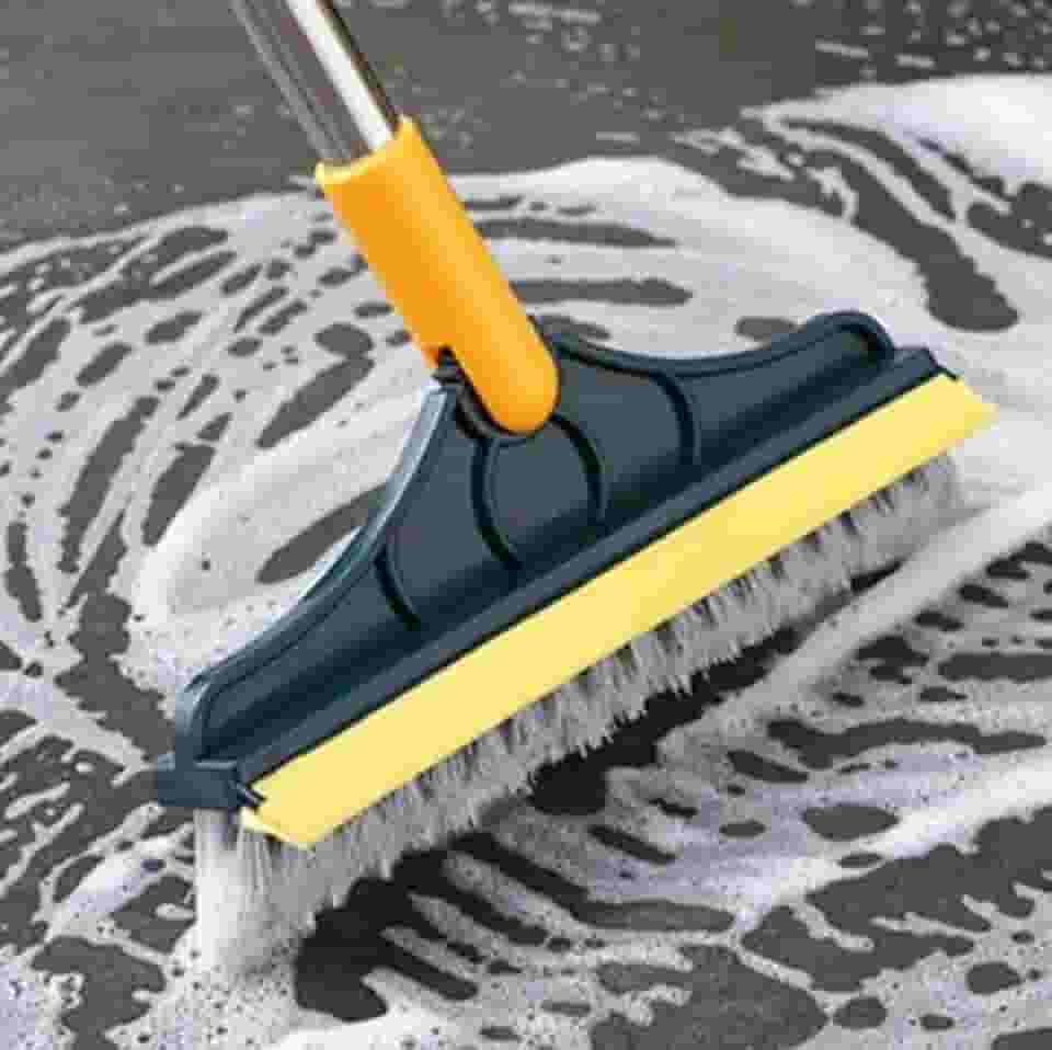 Escova de Limpeza Esfregão 2 em 1 Vassoura Rodo Gap Esfregão 180º Limpeza Cozinha Banheiro Mop Limpador Multiuso Linha Premium M5 Armarinhos
