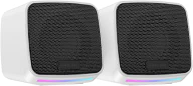 Caixa de Som Force One RGB, 52mm, USB para PC e Notebook, Design Compacto, LED RGB Personalizável, Branco