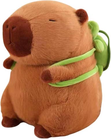 Brinquedo De Pelúcia Capivara Com Mochila Tartaruga Fofo