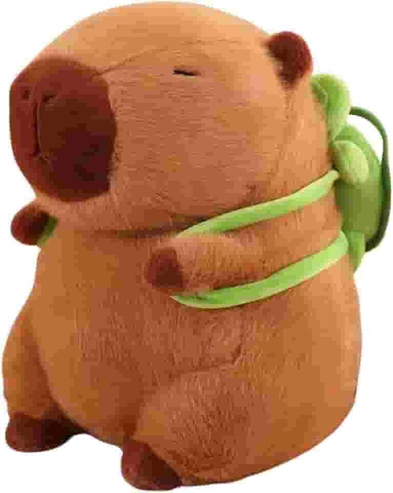 Brinquedo De Pelúcia Capivara Com Mochila Tartaruga Fofo