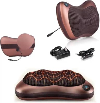 Almofada Encosto Massageador Movimentos Shiatsu Lombar Infravermelho Pescoço Veicular