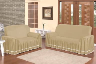 Capa Para Sofá Dália 2 E 3 Lugares Para Sala Otima Oferta (Avelã)