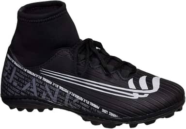 Chuteira Society Botinha Preto Cano Alto com Solado Costurado