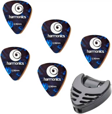 Palhetas De Guitarra Violão Harmonics 096 (5 UNIDADES) + Porta Palheta