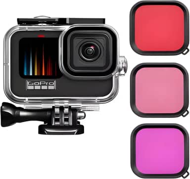 Caixa Estanque Compativel Para Gopro Hero 9/10/11/12/13 Black E Filtros Coloridos