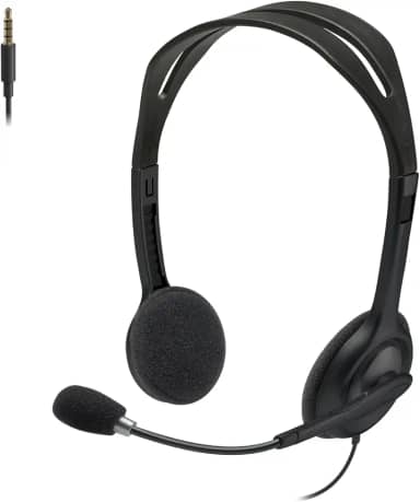 Headset com fio Logitech H111 com Microfone com Redução de Ruído e Conexão 3,5mm