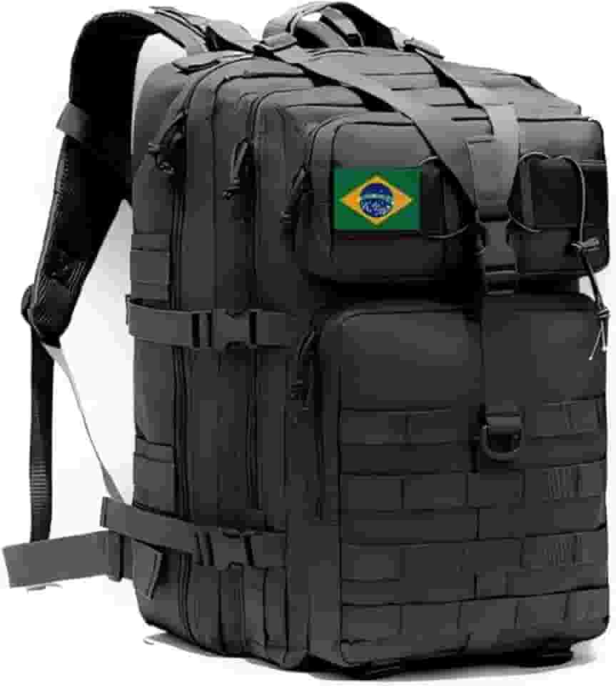 Mochila Masculina 50 Litros Tática Militar impermeável Grande Trilha Sobrevivência Caminhada Emergência Caça Acampamentos e Atividades a Ar Livre Bolsos Compartimentos Anti Furto Sistema Molle