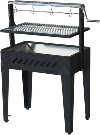 Churrasqueira Metávila Santa Maria Grill SMG760 – Grelhas Inox 304, Ajuste de Altura, Capacidade Até 10 kg, Craquelado Preto