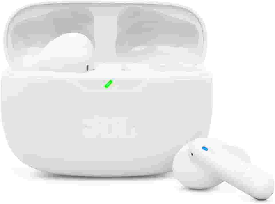 JBL, Fone de Ouvido Sem Fio, JBL, Bluetooth, Wave Beam 2, Intra Auricular, Sem Fio, Resistente À Água e Poeira - Branco