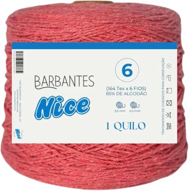 Barbante Parafinado Colorido Para Crochê Fio 6-1kg (MELANCIA)