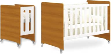 Berço 4 em 1 Estilo Clássico Evolution Branco Fosco com Savana