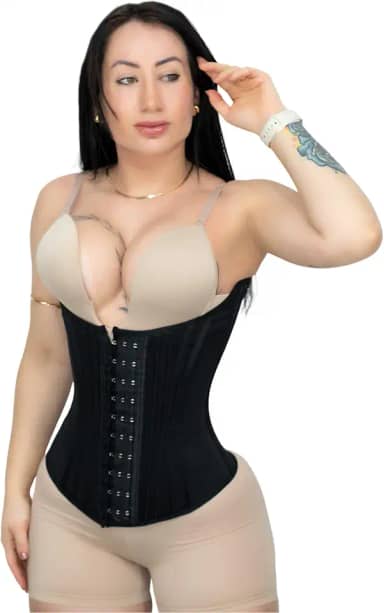 Corselet Espartilho Efeito Cintura Fina 20 Barbatanas Cinta Estilo Colombiana Faixa Modeladora