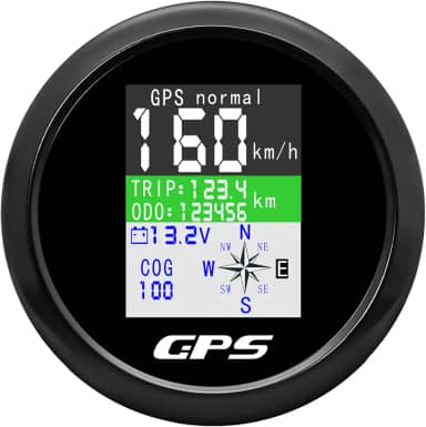 Velocímetro Gps 85Mm Velocímetro Gps para Barco Odômetro Antena Branca À Prova D'Água Tft Tela Digital Mph Nós Km/H para Barco Marinho 9-33V Carro Motocicleta