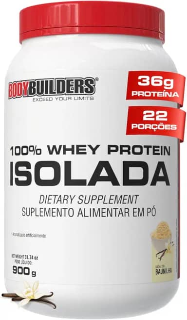 Whey Protein 100% Isolada Baunilha 900g - Bodybuilders