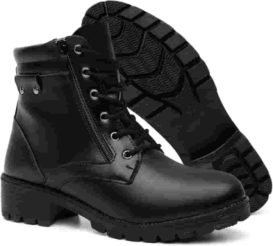 Coturno Bota Feminina Confortável Palmilha de 6 milimetros