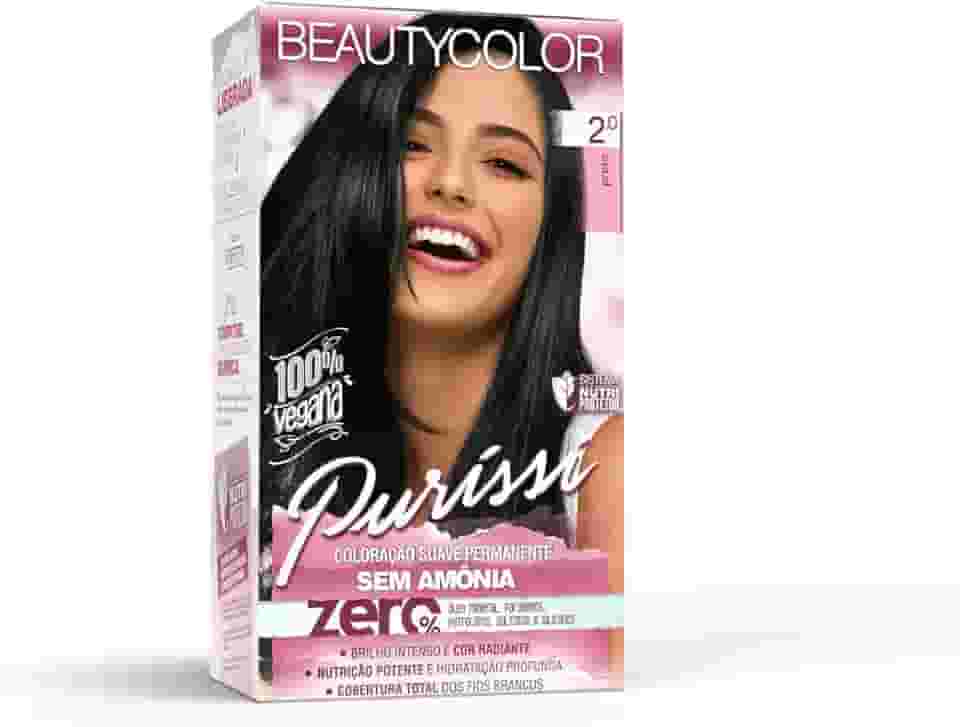 Coloração Kit BEAUTYCOLOR Puríssi Sem Amônia - 2.0 Preto