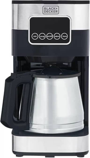 BLACK+DECKER Cafeteira Elétrica 110 V Inox, Filtro Permanente e Lavável, Capacidade 1,5 L, Ate 38 Cafézinhos, Painel Digital, Modelo CM350G-BR
