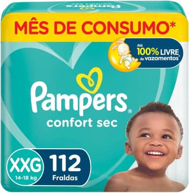 Fraldas Pampers Confort Sec XXG 112 Unidades, Pampers