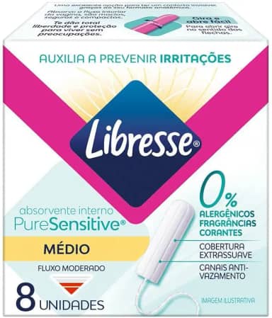 Libresse Pure Sensitive, Absovente interno Médio, 8 unidades