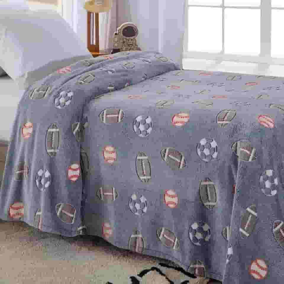 Cobertor Manta Infantil Brilha no Escuro fleece Fluorescente Magica Futebol