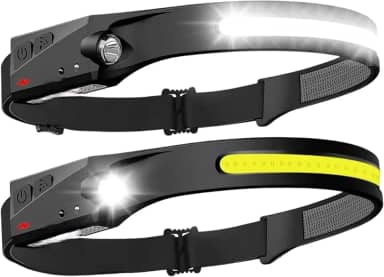 Lanterna De Cabeça Led Potente recarregável USB com sensor de movimento Resistente Água Para Uso em Mecânica Ciclismo Caminhada Trilha Acampamento Pesca Noturna Vigilância