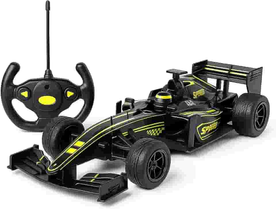 Carrinho Controle Remoto Recarregável Fórmula 1, 4 Funções, Luz, Bateria USB, Brinquedo Infantil