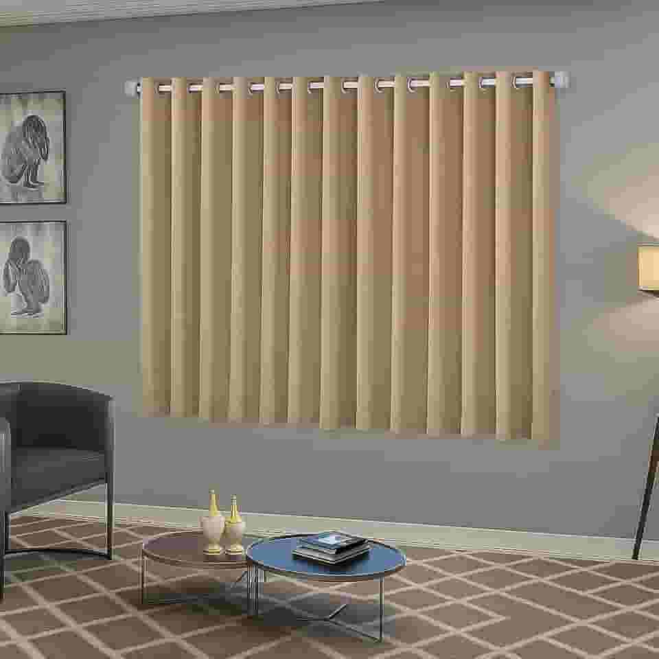Cortina Blackout/Blecaute Sala e Janela em Tecido 2,20m x 1,30m Ilhós Cromado Solaris - Avela