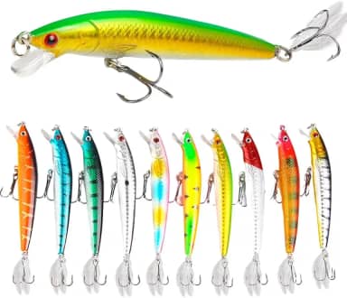 Kit com 10 Iscas Artificial Pesca Tucunaré Robalo 8cm