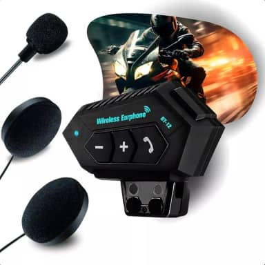Intercomunicador Para Capacete Moto/Motocicleta Microfone Comunicador Sem Fio Bluetooth 5.1 A Prova D' Agua Controle de Ruído Bateria de Longa Duração