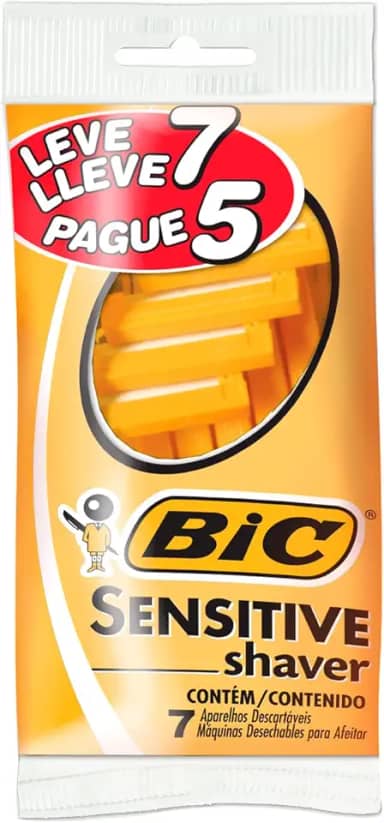 BIC Aparelho De Barbear Sensitive Shaver Com Cabo Antideslizante 904426 Embalagem Leve 7 Pague 5