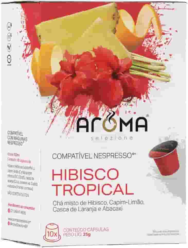 Aroma Selezione Cápsulas De Chá Hibisco Tropical Compatível Com Nespresso Contém 10 Cápsulas