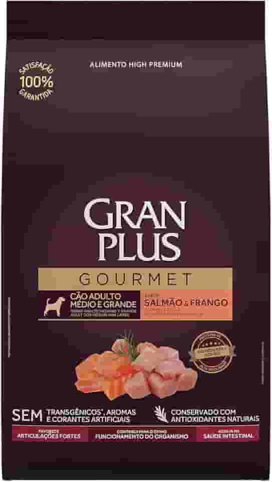 Granplus Ração Granplus Gourmet Para Cães Adultos De Porte Medio E Grande Sabor Salmao E Frango Affinity 10 1Kg
